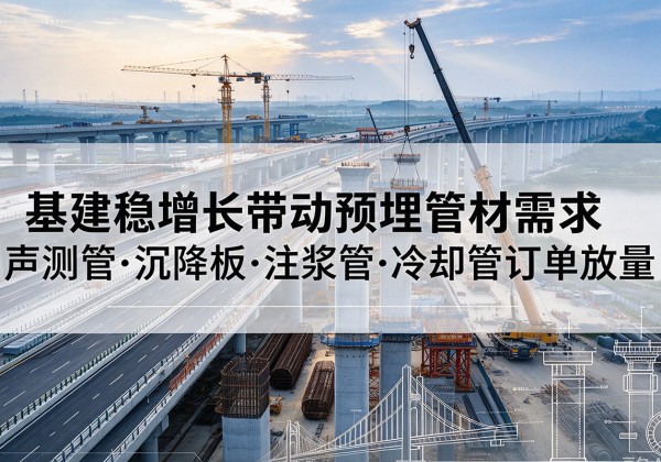 鹤壁基建稳增长带动预埋监测管材需求，声测管、沉降板、注浆管订单持续放量